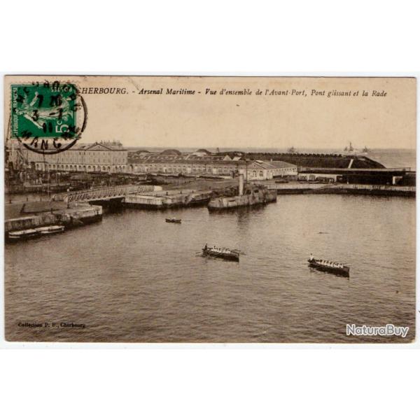 CPA - CHERBOURG - L'Arsenal Maritime-Vue d'ensemble de l'Avant port.... N1220