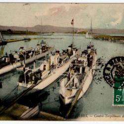 CPA -ANTIBES Contre Torpilleurs dans le Port-N°1274