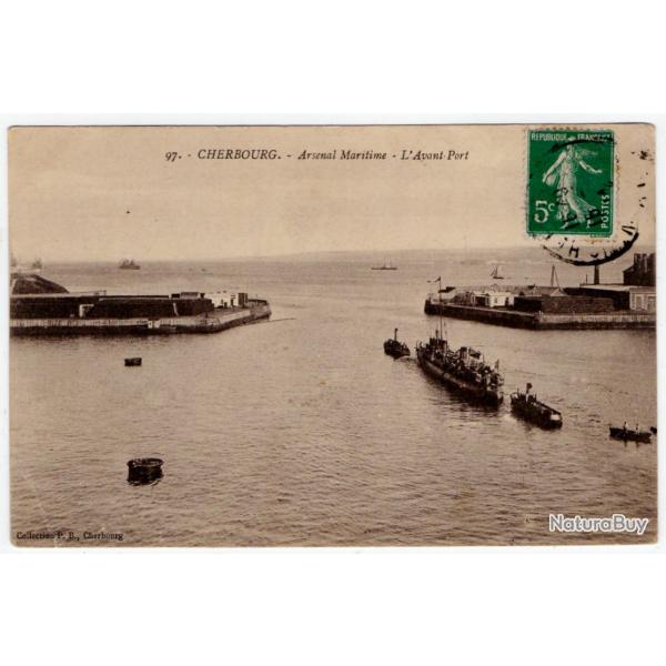 CPA - CHERBOURG - L'Arsenal Maritime -L'Avant Port  N1214