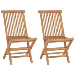 Chaises de jardin pliables 2 pcs Bois de teck massif 315441