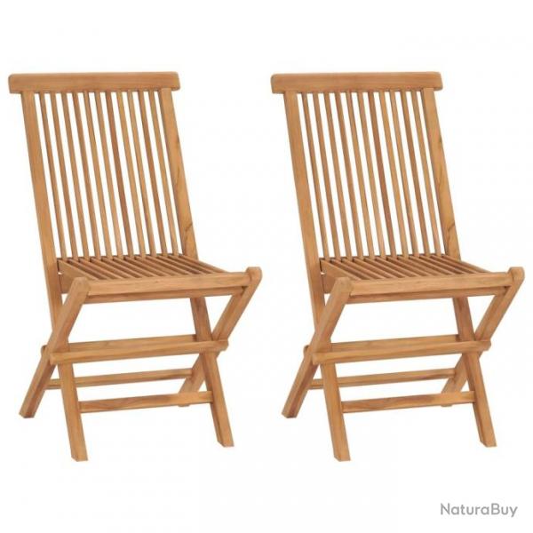 Chaises de jardin pliables 2 pcs Bois de teck massif 315441