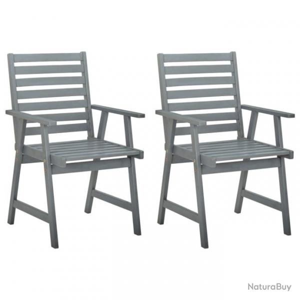 Chaises  dner d'extrieur 2 pcs avec coussins Acacia massif 3064402