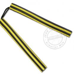 Nunchaku mousse corde - Rayé jaune et noir