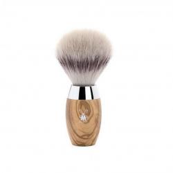 Blaireau "Kosmo", Manche olivier, Poils fibre synthétique argentée [Mühle]