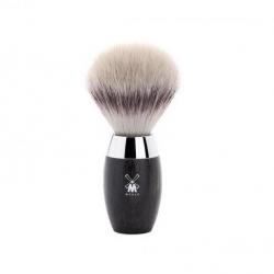 Blaireau "Kosmo", Manche chêne fossilisé, Poils fibre synthétique argentée [Mühle]