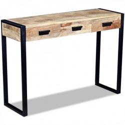 Table console avec 3 tiroirs Bois de manguier 110 x 35 x 78 cm 243299