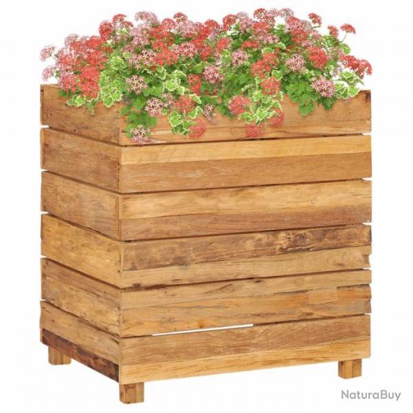 Lit surlev 50x40x55 cm Bois de teck recycl et acier 47424