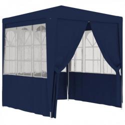 Tente de réception avec parois latérales 2x2 m Bleu 90 g/m² 48517