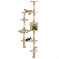 Arbre à chat avec griffoirs en sisal Montage mural 194 cm Beige 170588