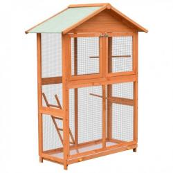Cage à oiseaux Pin massif et bois de sapin 120x60x168 cm 170638