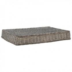 Panier pour chiens avec coussin Gris 110x75x15 cm Saule naturel 170784