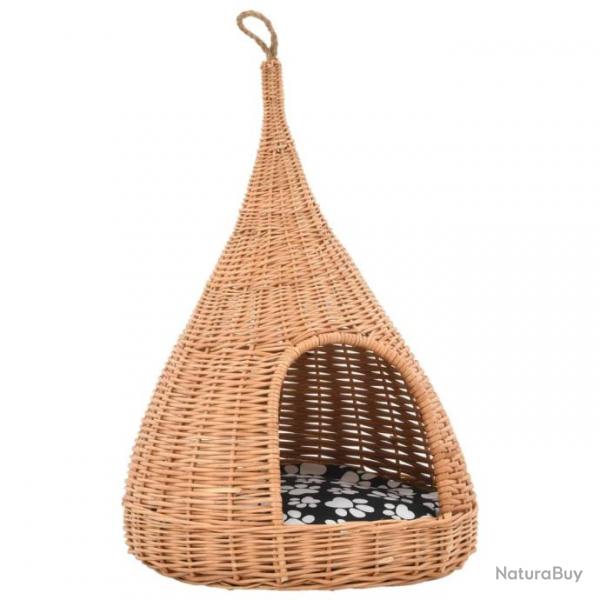 Panier pour chats avec coussin 40x60 cm Saule naturel 170777