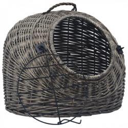 Cage de transport pour chats Gris 60x45x45 cm Saule naturel 170906