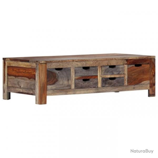 Table basse Gris 100x50x30 cm Bois de Sesham massif 247982