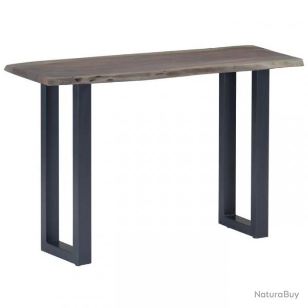 Table console Gris 115 x 35 x 76 cm Bois d'acacia massif et fer 247831