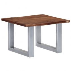 Table basse avec bord naturel 60x60x40 cm Bois d'acacia massif 247826