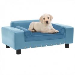 Canapé pour chien Turquoise 81x43x31 cm Peluche et similicuir 171048