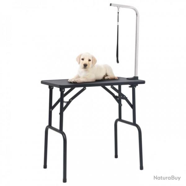 vidaXL Table de toilettage rglable pour chiens avec 1 boucle