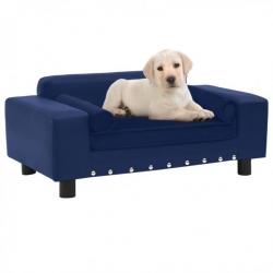 Canapé pour chien Bleu 81x43x31 cm Peluche et similicuir 171045