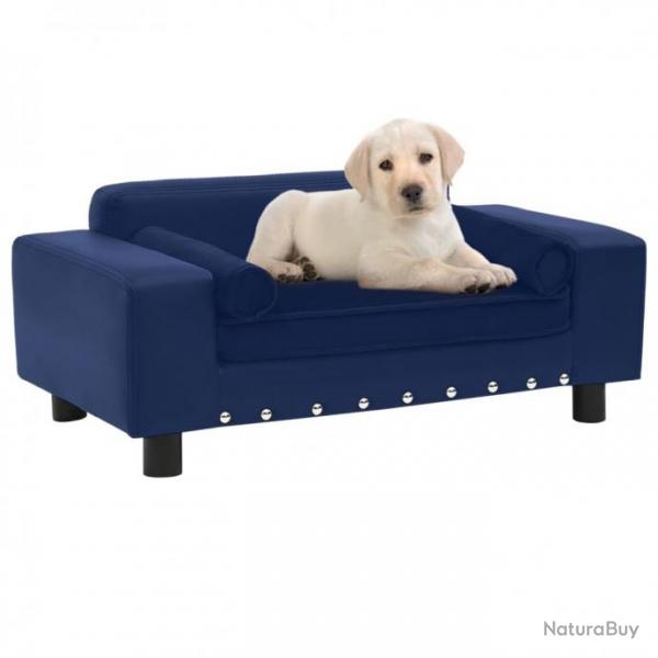 Canap pour chien Bleu 81x43x31 cm Peluche et similicuir 171045