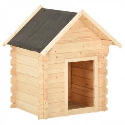 Niche pour chiens 125x80x100 cm Bois de pin massif 14 mm 171060