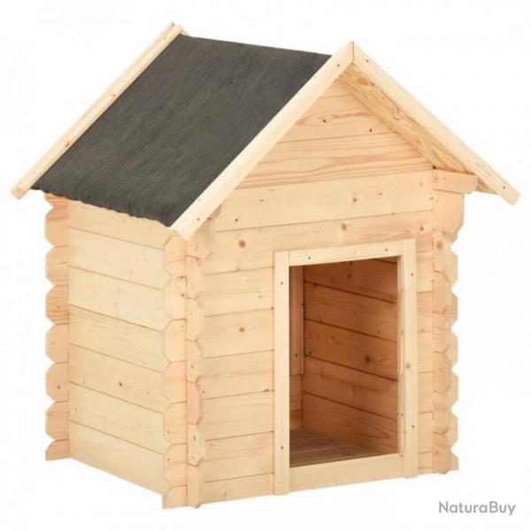 Niche pour chiens 125x80x100 cm Bois de pin massif 14 mm 171060