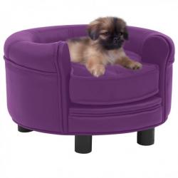 Canapé pour chien Bordeaux 48x48x32 cm Peluche et similicuir 171051