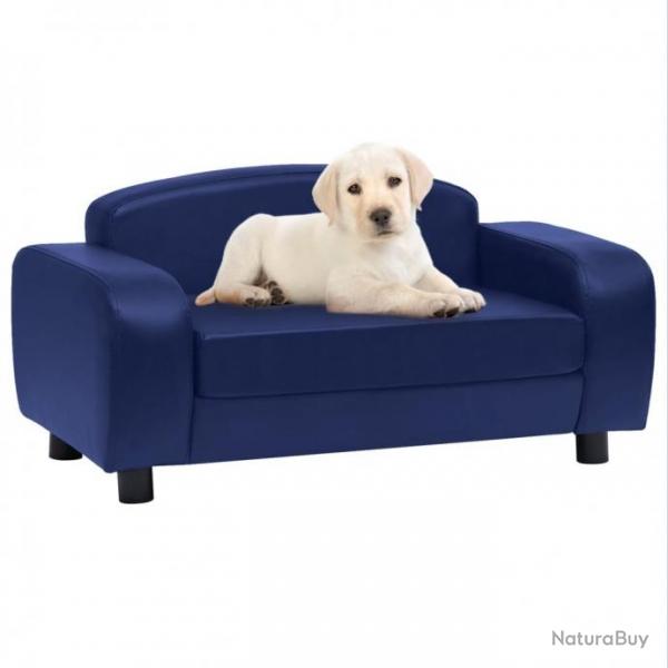 Canap pour chien Bleu 80x50x40 cm Similicuir 171055