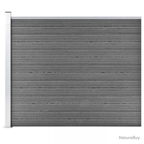 Panneau de clture WPC 175x146 cm Gris 148983