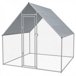 Cage extérieure pour poulets Acier galvanisé 2 x 2 x 1,92 m 170494