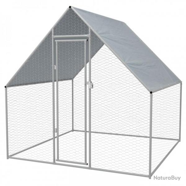 Cage extrieure pour poulets Acier galvanis 2 x 2 x 1,92 m 170494