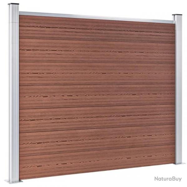 Panneau de clture WPC 180x146 cm Marron 148980