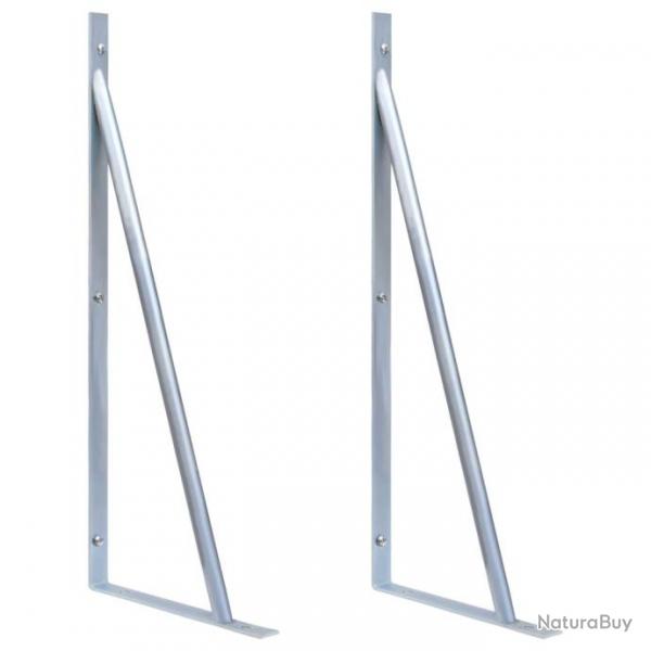 Supports pour poteau de clture 2 pcs Acier galvanis 148988