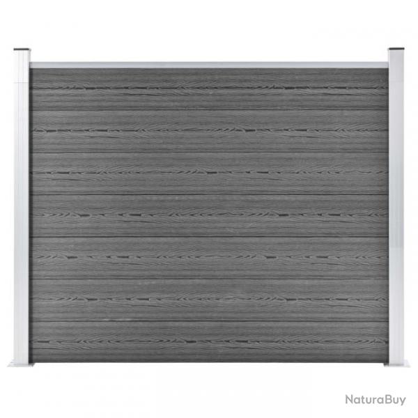 Panneau de clture WPC 180x146 cm Gris 148982