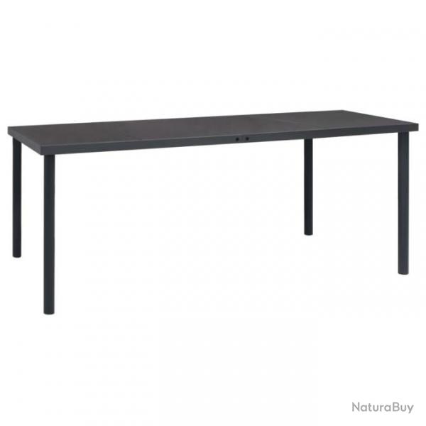 Table  dner d'extrieur Anthracite 190x90x74 cm Acier 313088