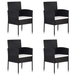 Chaises de jardin 4 pcs Résine tressée Noir 313125