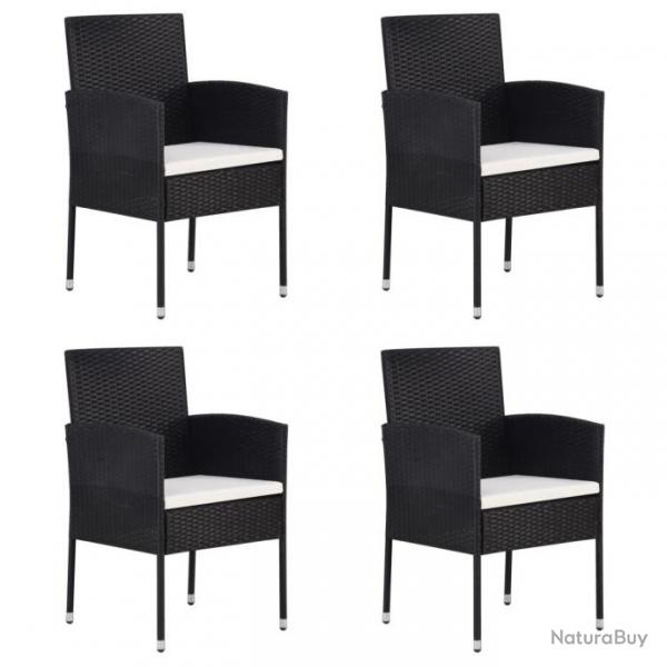 Chaises de jardin 4 pcs Rsine tresse Noir 313125