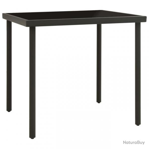 Table  dner d'extrieur Anthracite 80x80x72 cm Verre et acier 313092