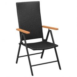 Chaises de jardin 4 pcs Résine tressée Noir 313106