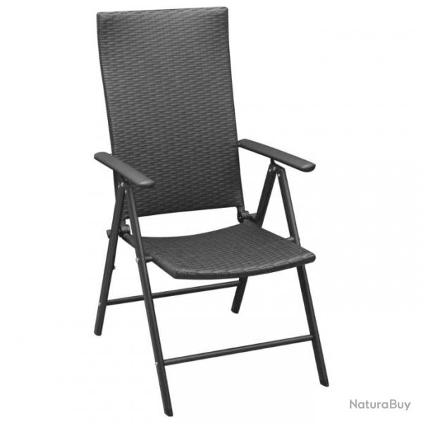 Chaises de jardin 4 pcs Rsine tresse Noir 313105