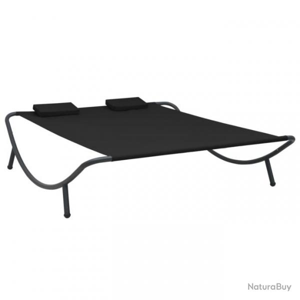 Lit de repos d'extrieur Tissu Noir 313529