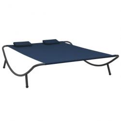 Lit de repos d'extérieur Tissu Bleu 313531