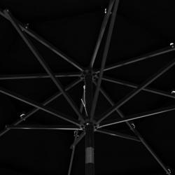 Parasol à 3 niveaux avec mât en aluminium Noir 3 m 313874