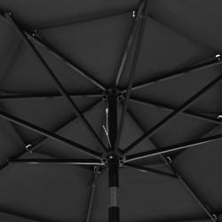 Parasol à 3 niveaux avec mât en aluminium Anthracite 3 m 313870