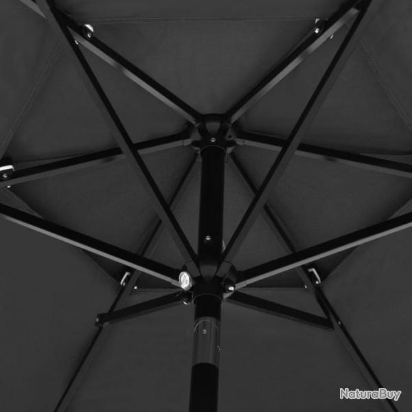 Parasol  3 niveaux avec mt en aluminium Anthracite 2,5 m 313862