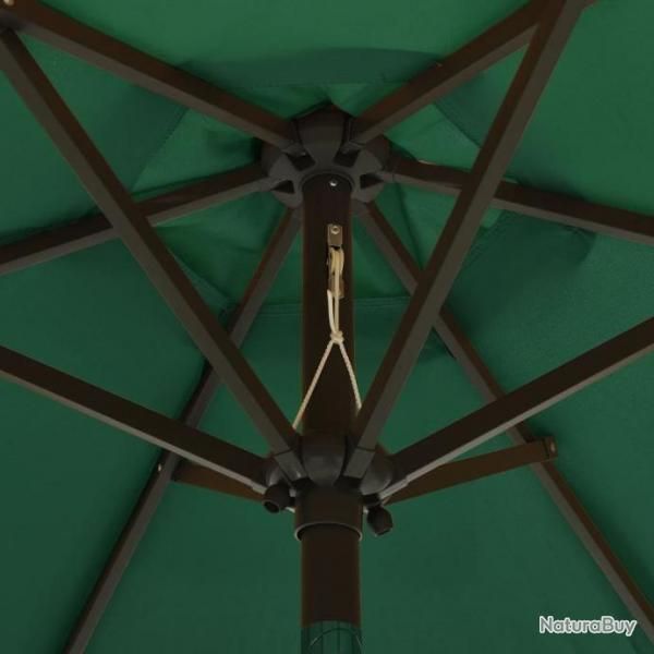 Parasol avec lumires LED Vert 200x211 cm Aluminium 313558