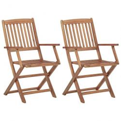 Chaises pliables d'extérieur 2 pcs Bois d'acacia solide 313601