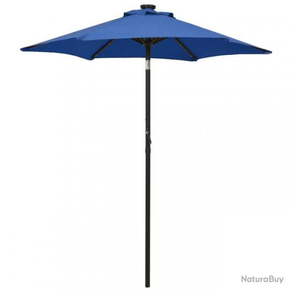 Parasol avec lumires LED Bleu azur 200x211 cm Aluminium 313564