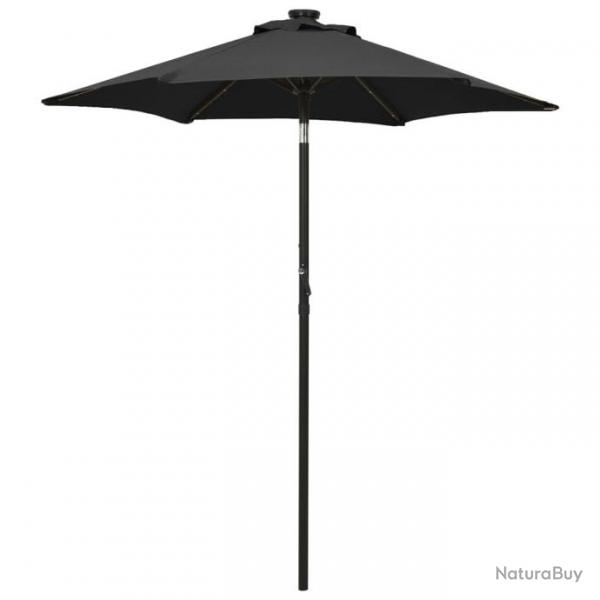 Parasol avec lumires LED Noir 200x211 cm Aluminium 313563