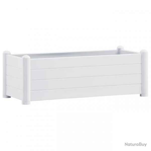 Lit surlev de jardin PP Blanc 100x43x35 cm 313975